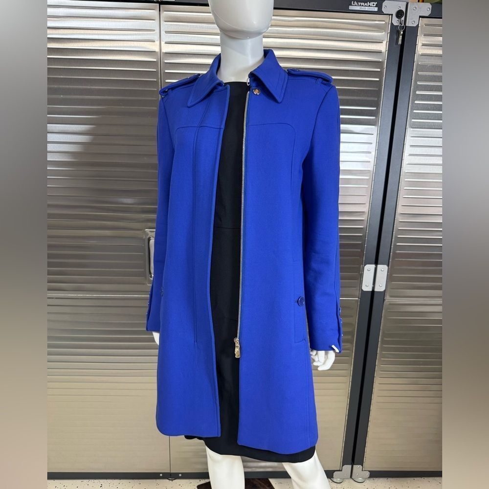 Versace Royal Blue Winter Wool Coat 44